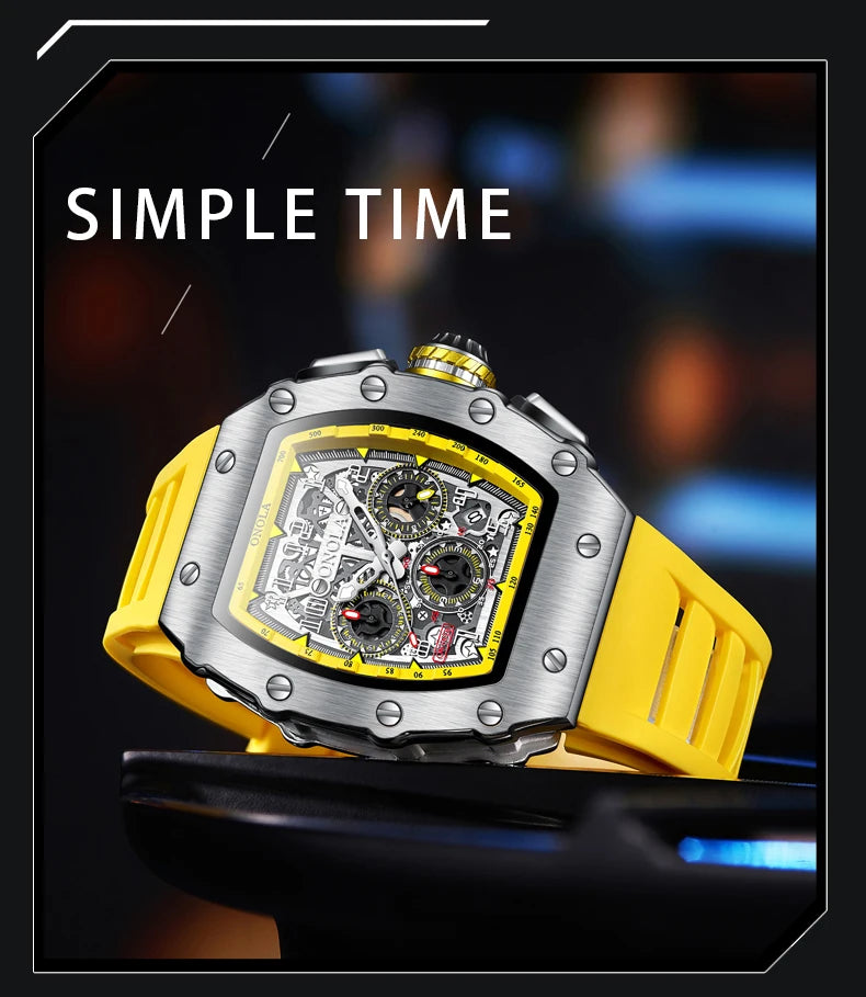 Montre de luxe hommes montres multifonction sport étanche lumineux sport horloge décontractée hommes montres à Quartz hommes