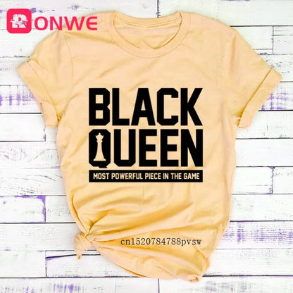 T-shirt Africain avec Imprimé Je suis une Reine de Mélanine, Vêtement pour Femme, Fille Noire, Mois de l'Histoire, DstressSunshine