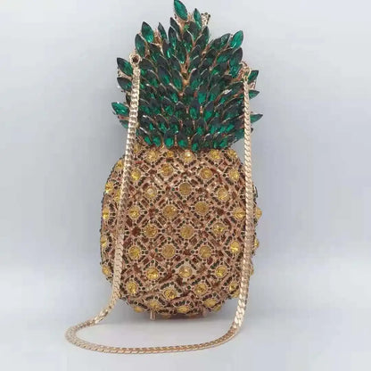 Sacs à main ananas pour femmes, rouge/argent/or/champagne diamant, nouvelle mode, pochette biscuits, pocommuniste de soirée
