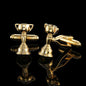 Boutons de manchette en laiton plaqué or 18 carats pour hommes, de luxe, de haute qualité, style classique, à la mode, chemise française, cadeau pour hommes, nouvelle collection été