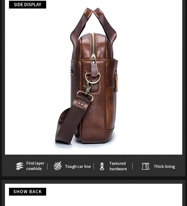 BULLCAPTAIN-Sac à Main en Cuir group pour Homme, Sacoche pour Bombes, Ordinateur Portable de 14 Pouces, Bureau, Affaires