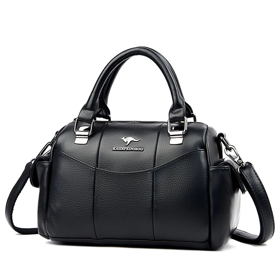 Sacs à main de styliste en cuir souple pour femmes, sac à bandoulière de luxe à épaule de marque, fourre-tout décontracté pour dames, sacoche Boston