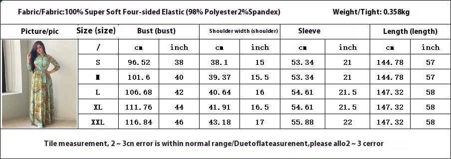 Hot Selling Printed Polyester Shirt Dress European American Middle East  Independent Station Turkish Abaya Muslim Women Dress