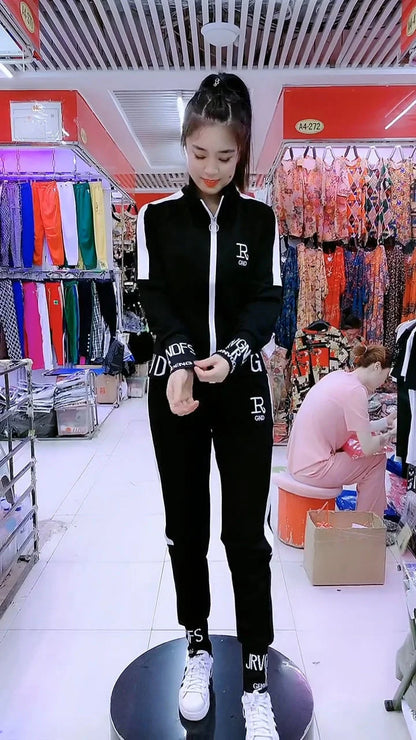 Manteau slim décontracté pour femme, pull à manches longues, pantalon, ensemble deux pièces, mode coréenne, imbibé de sport, automne, hiver, nouveau, 2025