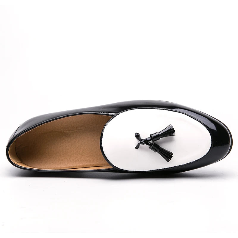 Chaussures en cuir à pampilles pour hommes, mocassins décontractés à enfiler, chaussures formelles de mariage italien, chaussures de fête respirantes