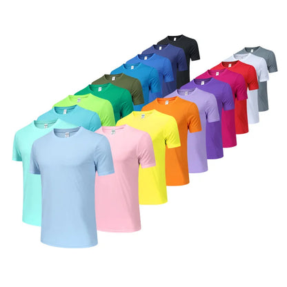 Wholesale Men's Summer Sports Casual T-Shirt 100% Training Clothing with Quick-Drying Round Neck Breathable Loose Top Plus Size