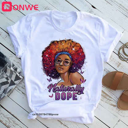 T-shirt femme africaine, 16% noir, imprimé années 90, humoristique, drop sunshine