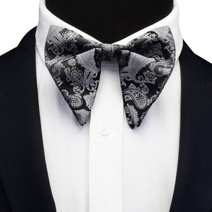 Ricnais mode soie Pasley Floral grand noeud papillon jaune rouge Jacquard noeud papillon pour hommes d'affaires fête de mariage cravates Gigt accessoires