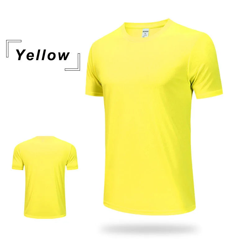 Wholesale Men's Summer Sports Casual T-Shirt 100% Training Clothing with Quick-Drying Round Neck Breathable Loose Top Plus Size