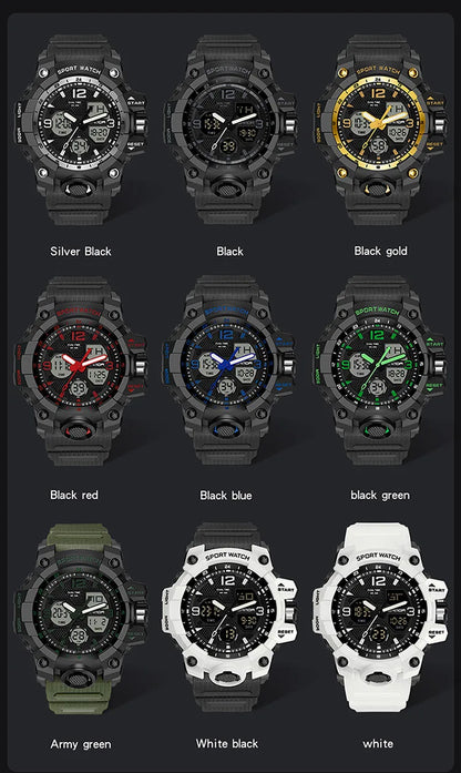 SANDA nouvelle mode Sport militaire montre-bracelet pour hommes numérique Quartz double affichage montres étanche montre décontractée pour hommes