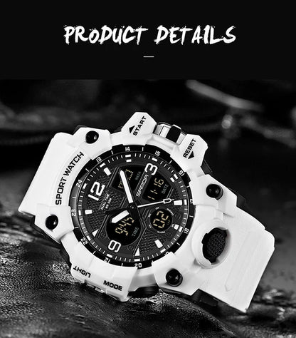 SANDA nouvelle mode Sport militaire montre-bracelet pour hommes numérique Quartz double affichage montres étanche montre décontractée pour hommes