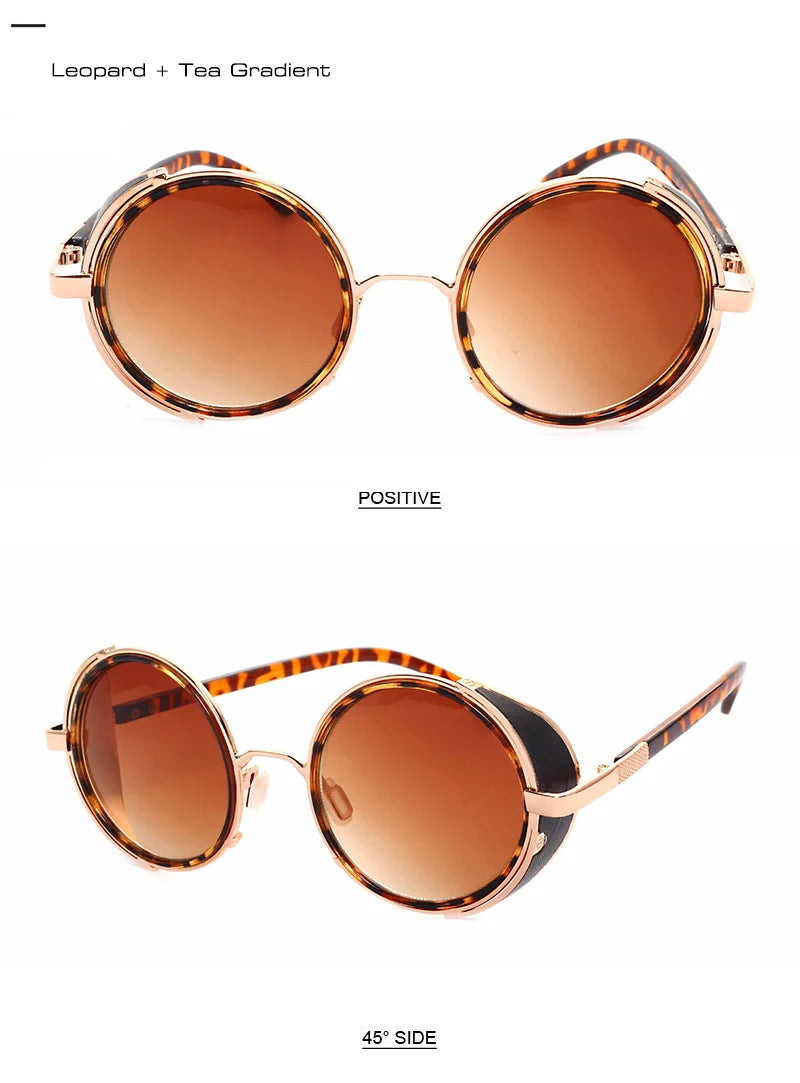 SHAUNA Vintage femmes Steampunk rétro revêtement hommes lunettes de soleil rondes marque concepteur Punk lunettes de soleil UV400