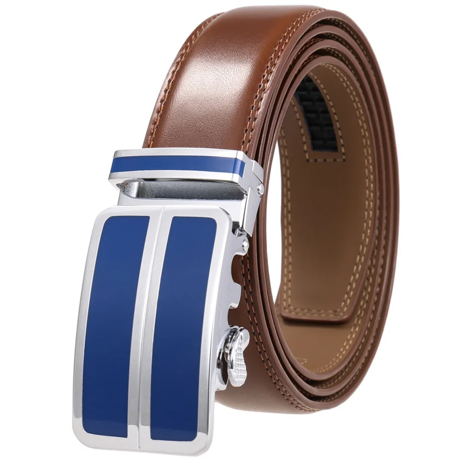 Plyesxale-Ceinture habillée en cuir véritable pour homme, cuir de vachette, automatique, strucformel, environnemental, rouge, noir, marron clair, B272