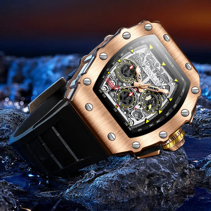 Montre de luxe hommes montres multifonction sport étanche lumineux sport horloge décontractée hommes montres à Quartz hommes