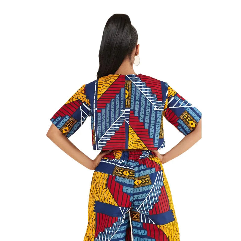 Ensemble Deux Pièces Imprimé pour Femme Africaine, Haut et Jupe Sexy, Vêtements Africains Imbibés, Automne 2021
