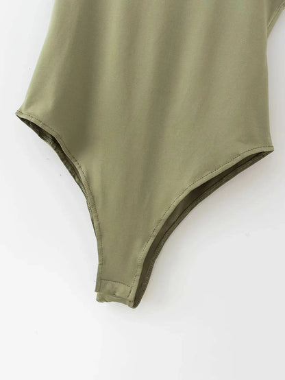 Été solide sexy moulante femmes body femme 4 couleur vert mince body décontracté chic dame club court combishorts femme