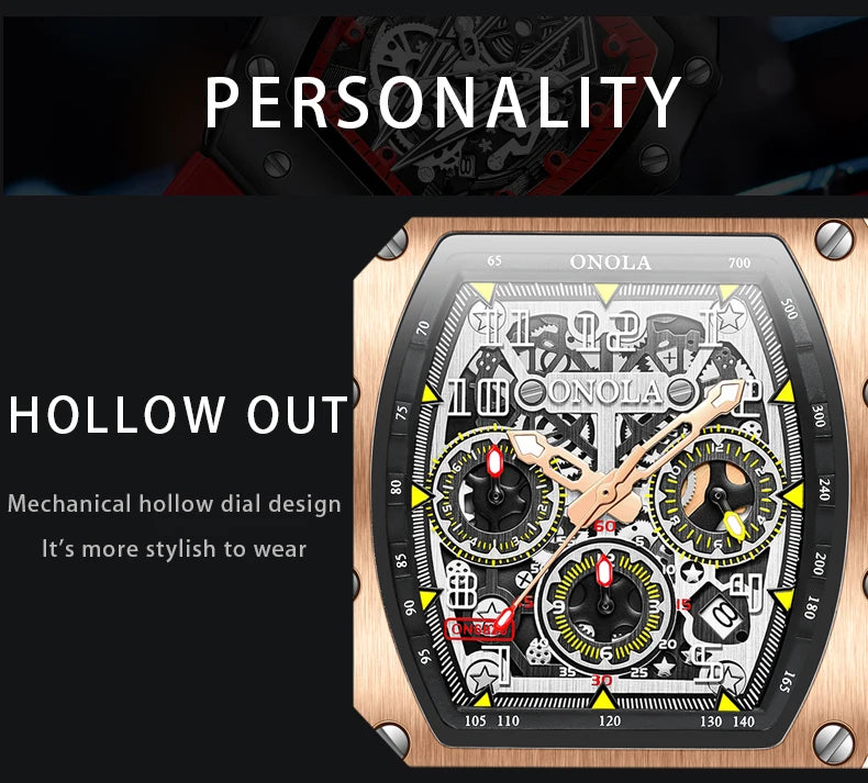 Montre de luxe hommes montres multifonction sport étanche lumineux sport horloge décontractée hommes montres à Quartz hommes