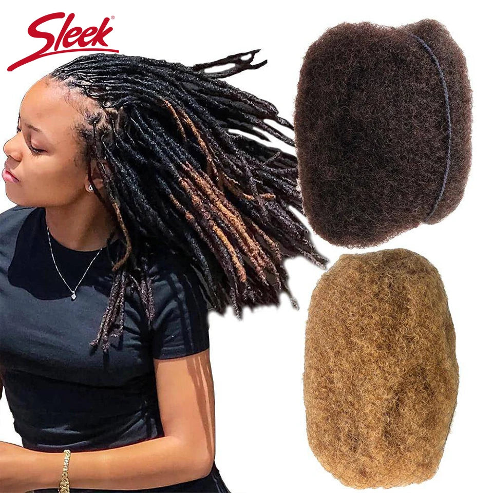 Extensions de cheveux humains afro crépus élégants en vrac noir naturel/marron/gris-léger pour tresser, coiffer et usage quotidien