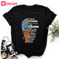 T-shirt Africain avec Imprimé Je suis une Reine de Mélanine, Vêtement pour Femme, Fille Noire, Mois de l'Histoire, DstressSunshine