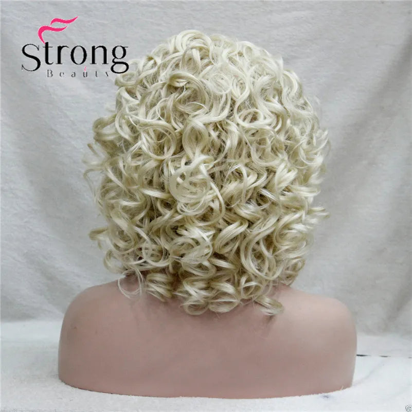 Perruques synthétiques courtes 3/4 à reflets blonds pour femmes, postiche bouclée avec bandeau, choix de couleurs