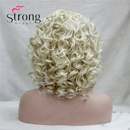 Perruques synthétiques courtes 3/4 à reflets blonds pour femmes, postiche bouclée avec bandeau, choix de couleurs