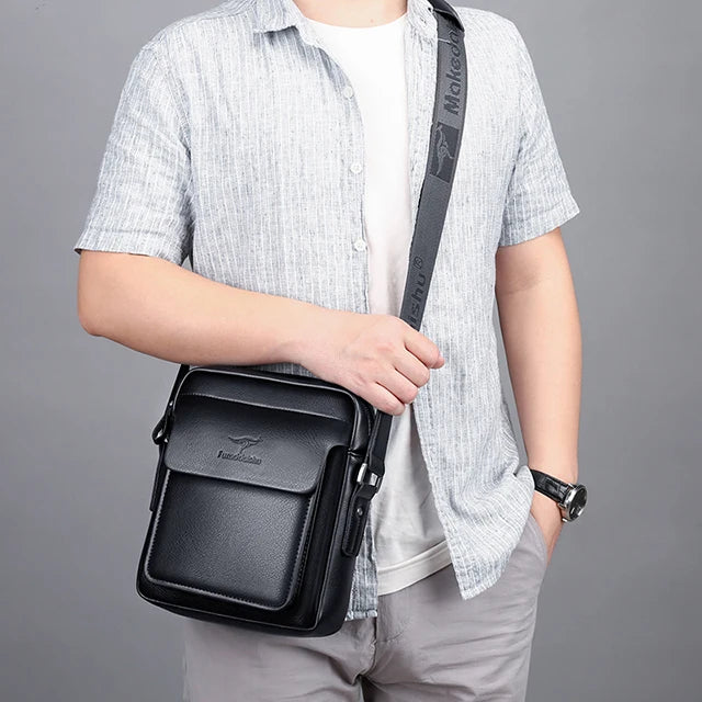 Factory Wholesale Men's Messenger Bag High Quality PU Leather Shoulder Bag Fashion Casual Trendy Small Men's Bag