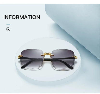 Lunettes de soleil carrées sans monture pour hommes et femmes, lunettes de soleil rouges, créateur de marque de luxe, été, mode, UV400, nuances Oculos