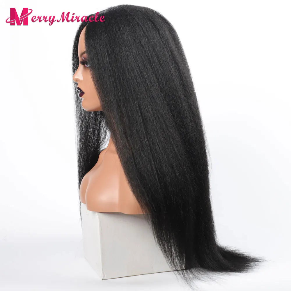 Perruques synthétiques lisses et crépues pour femmes noires, mélange de mèches noires, brunes, blondes, gingembre, rouges et blanches