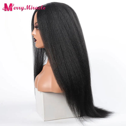 Perruques synthétiques lisses et crépues pour femmes noires, mélange de mèches noires, brunes, blondes, gingembre, rouges et blanches