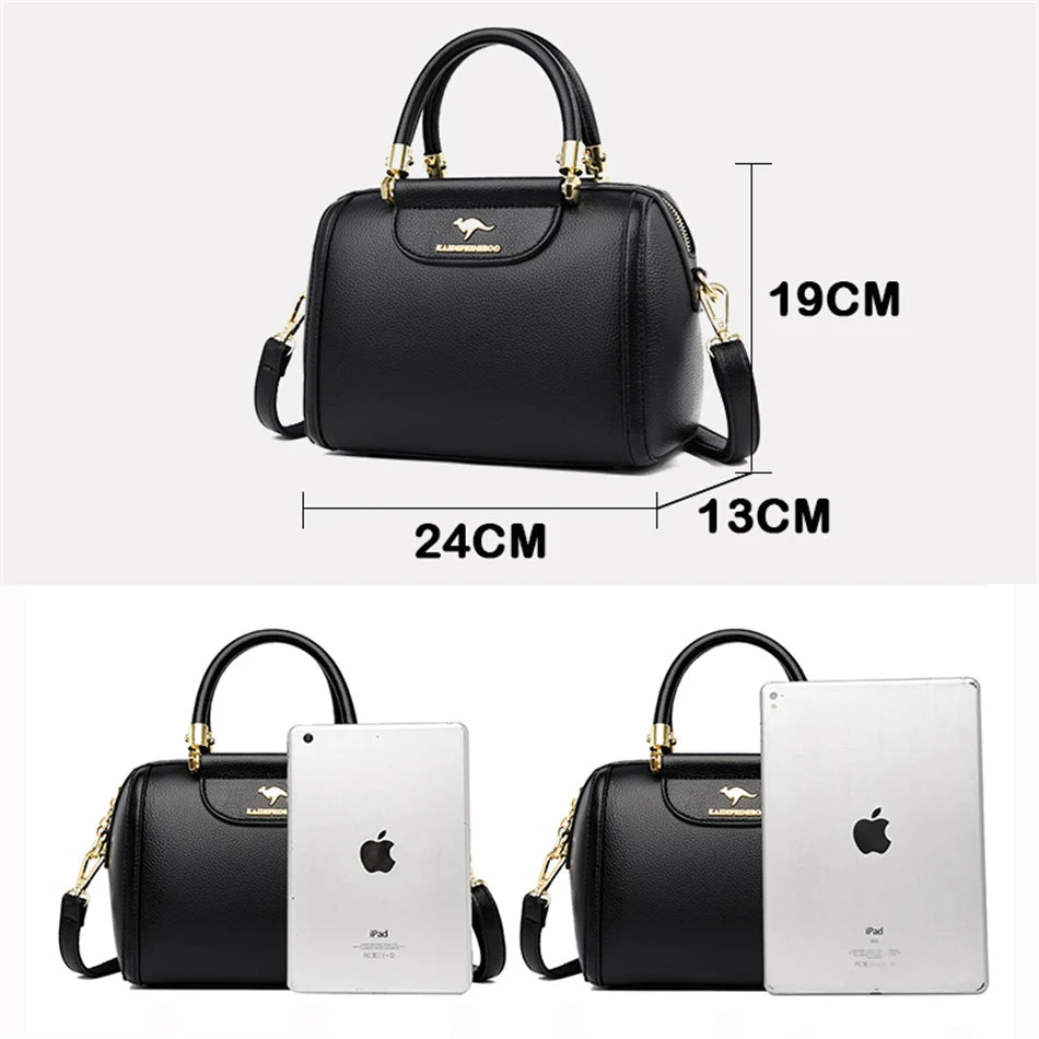 Granded marque en cuir de vachette Sac à main sac à main femmes décontracté bandoulière sacs à bandoulière de luxe dames fourre-tout Boston Sac 2024