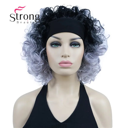 Perruques synthétiques courtes 3/4 à reflets blonds pour femmes, postiche bouclée avec bandeau, choix de couleurs