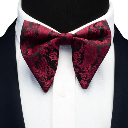 Ricnais mode soie Pasley Floral grand noeud papillon jaune rouge Jacquard noeud papillon pour hommes d'affaires fête de mariage cravates Gigt accessoires