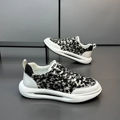 Men's New Breathable Canvas Sports Shoes Trendy Versatile Popular Thick-Soled Youth Basketball Sneakers