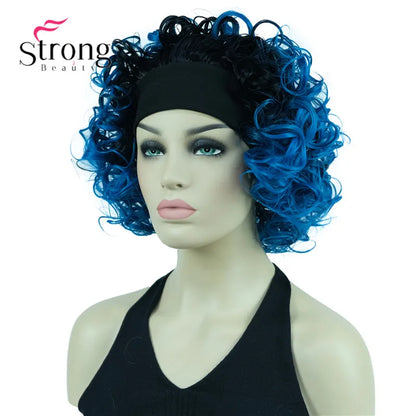 Perruques synthétiques courtes 3/4 à reflets blonds pour femmes, postiche bouclée avec bandeau, choix de couleurs