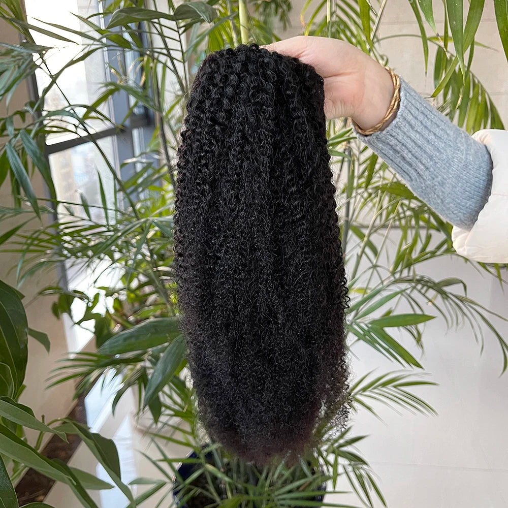 African Hot Selling Kinky Curly Human Hair Ponytail Drawstring, Cheap Hair Bands for Ponytail Extensions for Black Women