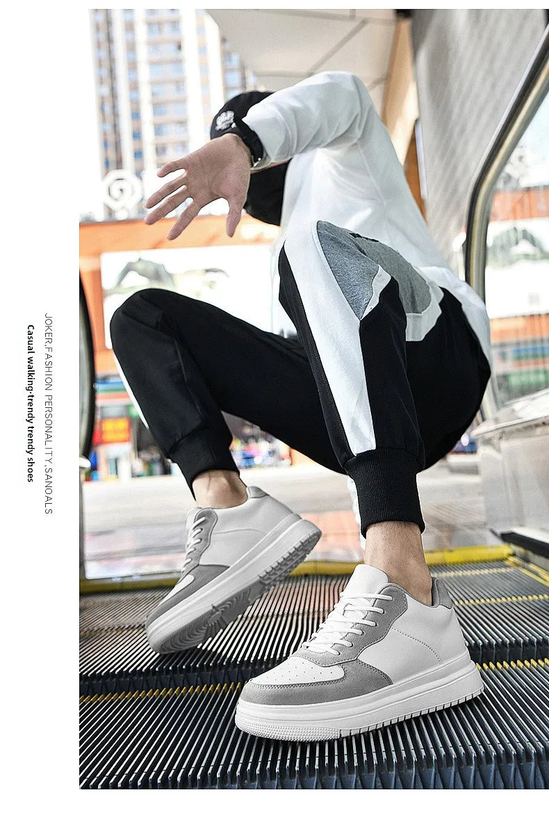 Hot Selling 6cm,8cm 10cm Height Increasing Walking Styles Leather Casual Sneakers 36-44 Height-enhancing Sports Shoes