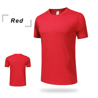 Wholesale Men's Summer Sports Casual T-Shirt 100% Training Clothing with Quick-Drying Round Neck Breathable Loose Top Plus Size