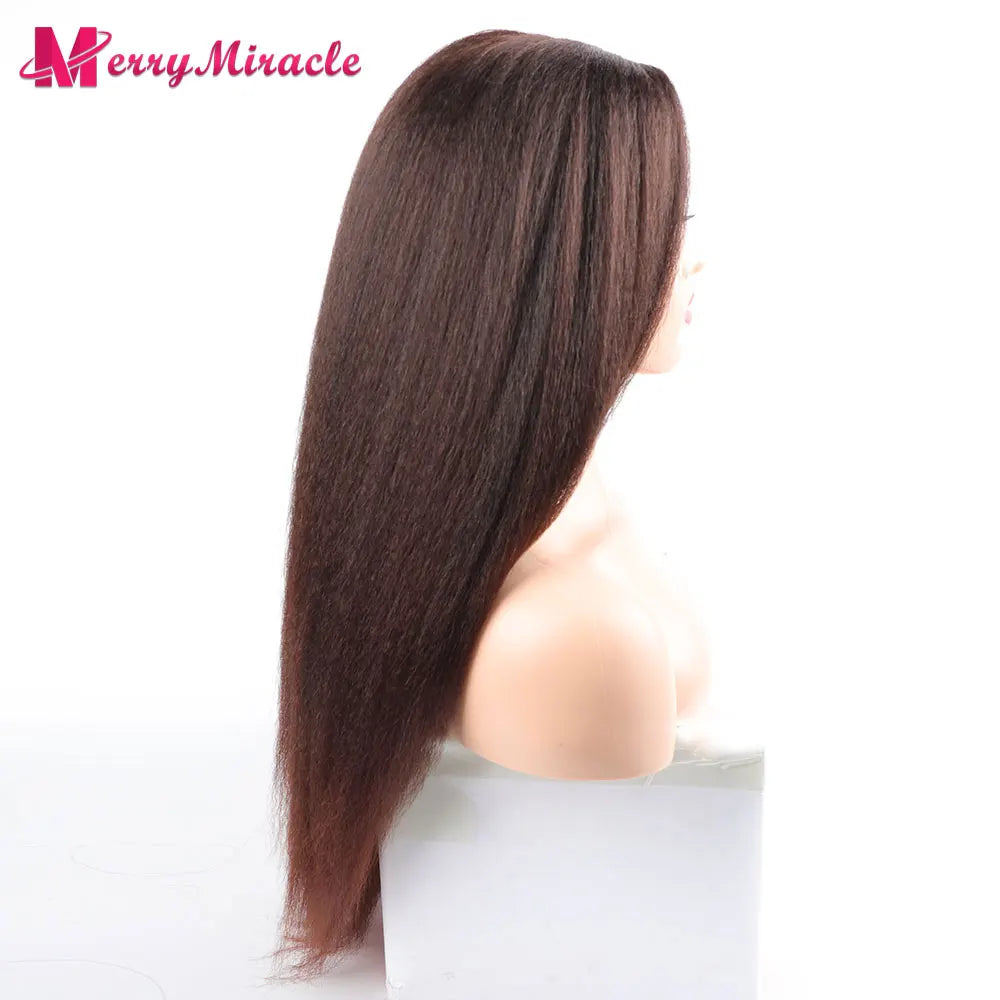 Perruques synthétiques lisses et crépues pour femmes noires, mélange de mèches noires, brunes, blondes, gingembre, rouges et blanches