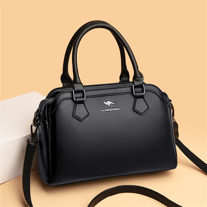 Sac à main multi-poches en cuir de vache véritable, Sac à bandoulière de luxe de styliste, fourre-tout élégant pour femmes