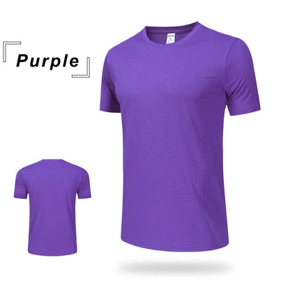 Wholesale Men's Summer Sports Casual T-Shirt 100% Training Clothing with Quick-Drying Round Neck Breathable Loose Top Plus Size