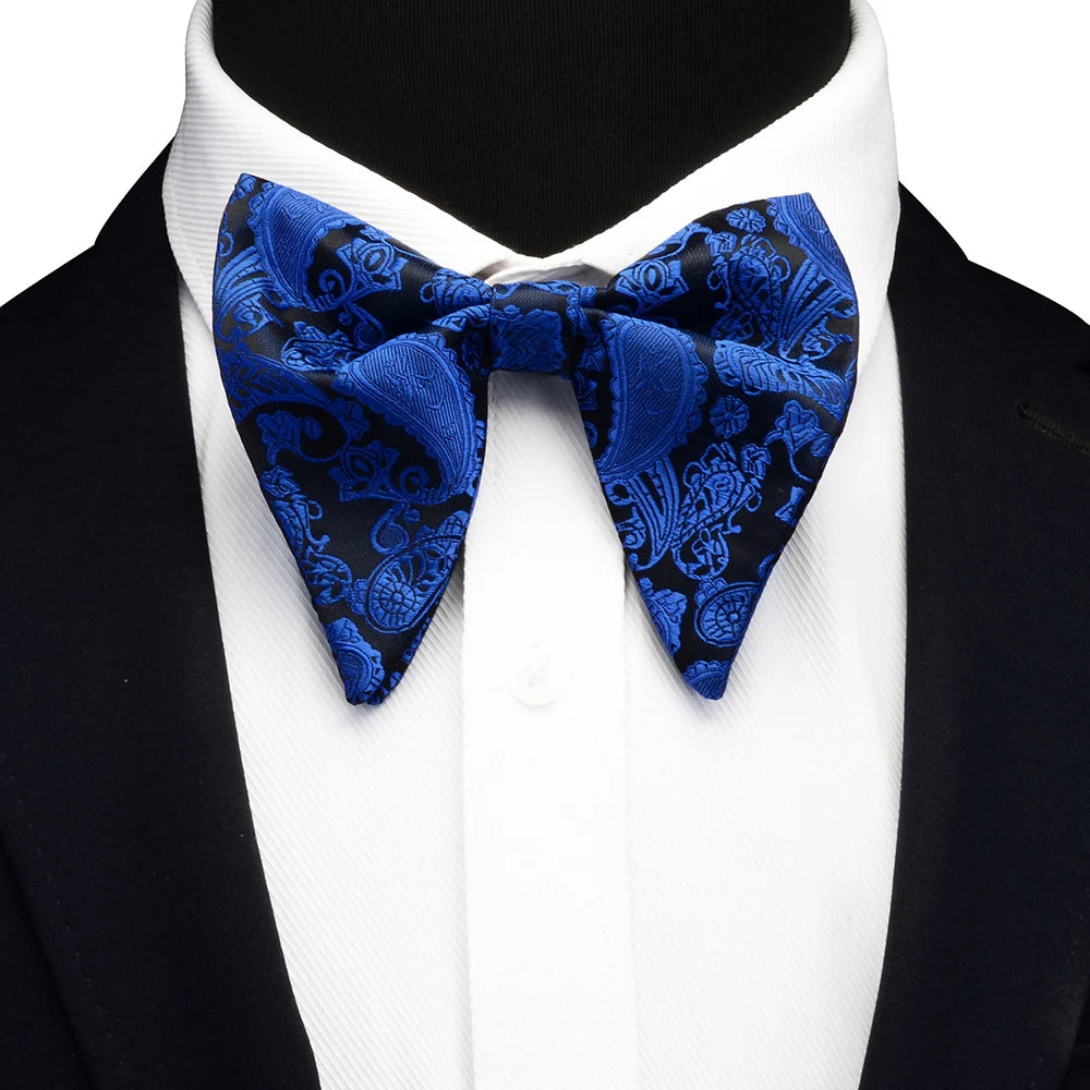 Ricnais mode soie Pasley Floral grand noeud papillon jaune rouge Jacquard noeud papillon pour hommes d'affaires fête de mariage cravates Gigt accessoires