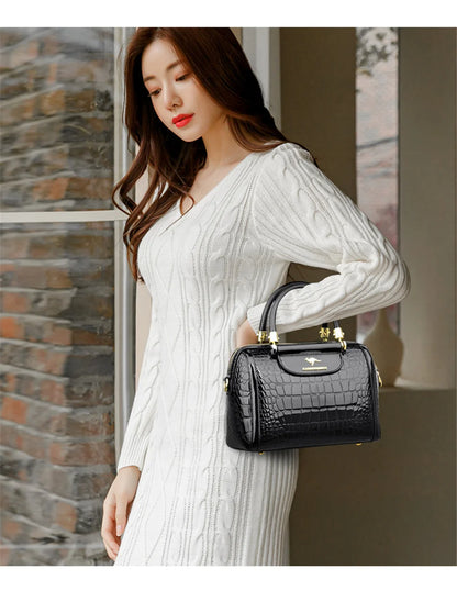 Sacs à main de luxe en cuir verni pour femmes, sac à bandoulière motif Crocodile de styliste, nouveaux sacs à main messager pour dames