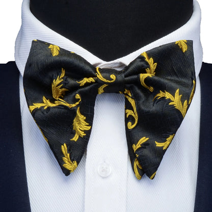Ricnais mode soie Pasley Floral grand noeud papillon jaune rouge Jacquard noeud papillon pour hommes d'affaires fête de mariage cravates Gigt accessoires