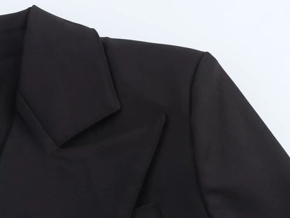 ZADE 2025 Summer New Arrivals Women's ZW Series Double-Breasted Blazer with Padded Shoulders Woven Weaving Method Closure Type