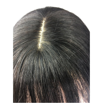 Cheveux humains Toppers pour femmes 10x11 cm dentelle PU Base toupet Topper vrais cheveux humains Clips dans les postiches couverture blanc chauve cheveux