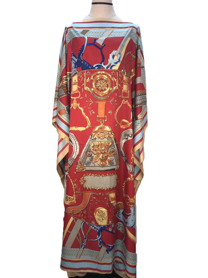 Robes Caftan en soie pour femmes musulmanes africaines, longueur 130 cm buste 130 cm, élégantes, imprimées, Style ample, Dashiki