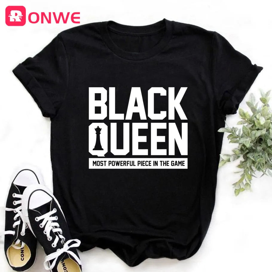 T-shirt Africain avec Imprimé Je suis une Reine de Mélanine, Vêtement pour Femme, Fille Noire, Mois de l'Histoire, DstressSunshine