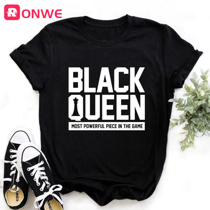 T-shirt Africain avec Imprimé Je suis une Reine de Mélanine, Vêtement pour Femme, Fille Noire, Mois de l'Histoire, DstressSunshine