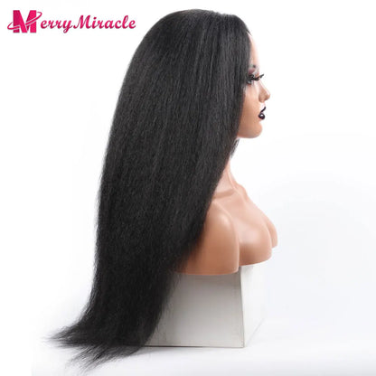 Perruques synthétiques lisses et crépues pour femmes noires, mélange de mèches noires, brunes, blondes, gingembre, rouges et blanches