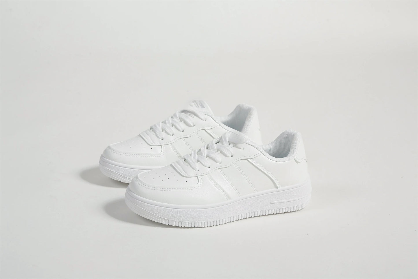 2025 Women's Spring Autumn Casual Board Skateboarding Shoes Black White Leather All-match Platform Small Foreign Trade Size-Air